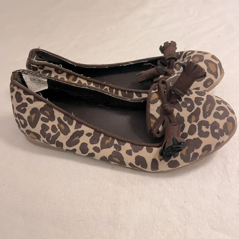 Girls Animal Print Slip On‎ Flat Shoes Size 13